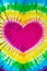 Heart shape tie dye pattern hand dyed on cotton fabric  abstract background