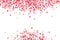 Heart shape vector pink confetti frame Valentine`s Day background
