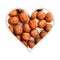 Heart shape with walnuts inside