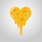 Heart Shape Yellow Cheese melted Vector