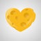 Heart Shape Yellow Cheese Vector