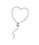 Heart shaped balloon. Continuous drawing line art style