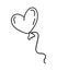 Heart shaped balloon. Hand-drawn illustration in doodle style. Perfect for cards, logo, invitations, decorations, birthday designs