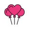 Heart shaped balloon icon. Air balloon sign and symbol. Love, relationship, wedding, romantic, party, celebration