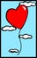 heart shaped balloon vector illustration