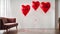 Heart-shaped balloons in the room, sofa style celebration home room romantic