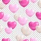 Heart shaped balloons transparent background seamless