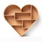 Heart shaped bookshelves, book shelf in the form of heart, love reading concept, 3d rendering