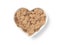 Heart shaped bowl bran cereal - Stock Image