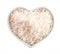 Heart-shaped bowl of Himalaya salt on white