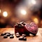 Heart shaped box of chocolates, a variety sweet treat to celebrate romance, love and Valentine\\\'s day