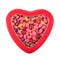 Heart-shaped box with multicolor candies