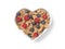 Heart shaped bran cereal berries - Stock Image