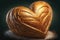 heart-shaped bread loaf with a crispy and golden crust, bursting with flavor