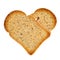 Heart-shaped bread rusks