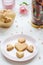 Heart shaped butter cookies, rose and candle