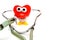 Heart shaped character with stethoscope