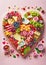 Heart-Shaped Charcuterie and Treats Platter for Valentine\\\'s day party
