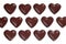 Heart-shaped chocolate candies