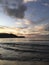 Heart Shaped Cloud during Purple Sunset in Hanalei Bay on Kauai Island in Hawaii.