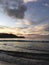 Heart Shaped Cloud during Purple Sunset in Hanalei Bay on Kauai Island in Hawaii.