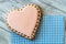 Heart shaped cookie with icing.