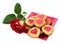 Heart-shaped cookies, rose