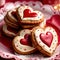 Heart shaped cookies to celebrate romance, love and Valentine\\\'s day