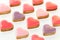 Heart Shaped Cookies on White Background