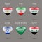 Heart shaped countries of West Asia flags