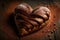 heart-shaped croissant filled with warm, gooey chocolate or almond filling