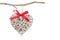 Heart shaped decoration made of wood,