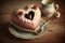 heart-shaped donut with cherry filling and cute little heart design