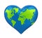 Heart Shaped Earth Isolated