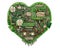 Heart-shaped electronic device with complex circuitry, fusion of human emotions and machine learning concept. Generative AI