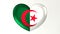 Heart-shaped flag 3D Illustration I love Algeria