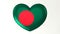 Heart-shaped flag 3D Illustration I love Bangladesh