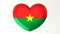 Heart-shaped flag 3D Illustration I love Burkina Faso