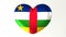 Heart-shaped flag 3D Illustration I love Central African Republi