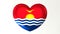 Heart-shaped flag 3D Illustration I love Kiribati