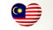 Heart-shaped flag 3D Illustration I love Malaysia