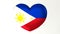 Heart-shaped flag 3D Illustration I love Philippines