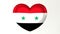 Heart-shaped flag 3D Illustration I love Syria
