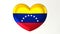 Heart-shaped flag 3D Illustration I love Venezuela