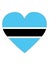 Heart Shaped Flag of Botswana