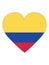 Heart Shaped Flag of Colombia