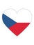 Heart Shaped Flag of Czechia