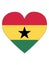 Heart Shaped Flag of Ghana
