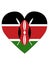 Heart Shaped Flag of Kenya