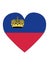 Heart Shaped Flag of Liechtenstein